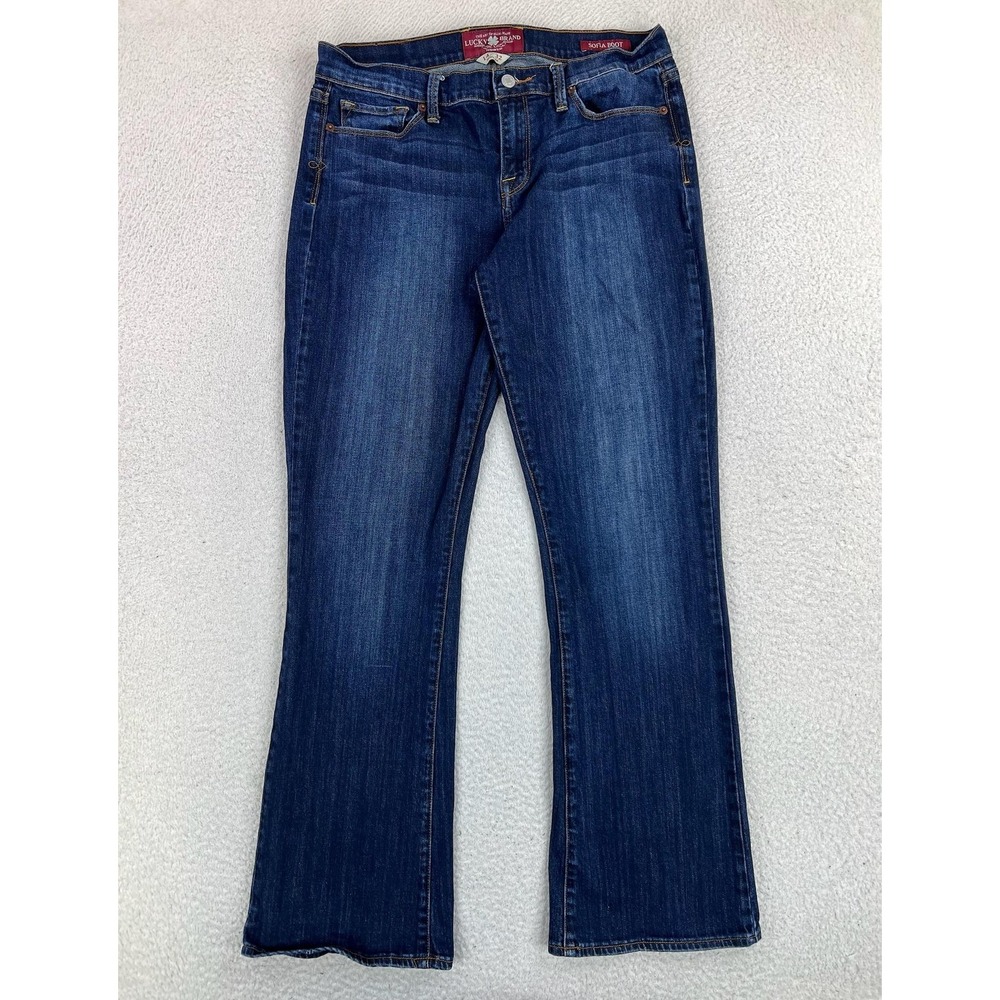 Lucky Brand Sofia Boot Jeans Womens 14/32 Blue Med Wash Mid Rise Stretch Denim